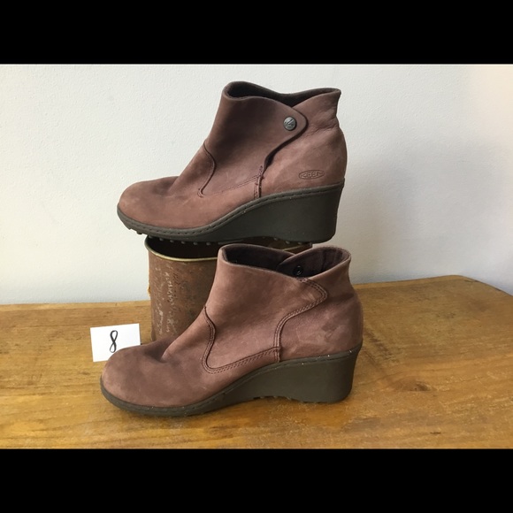 rubber sole wedge ankle boots